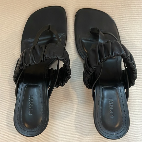 Simkhai Tamar Ruched Elastic Heeled Sandal - Picture 2 of 5